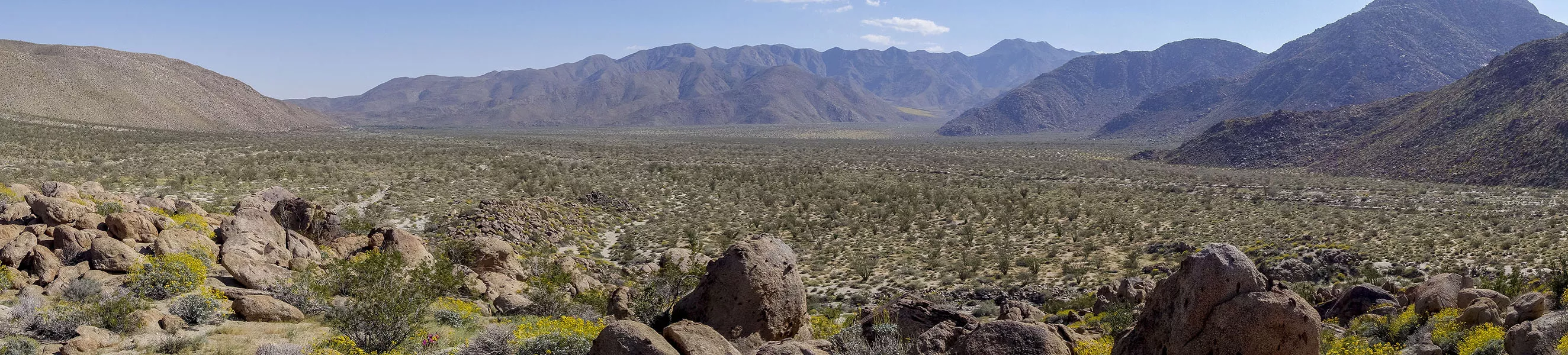 Panorama of Coyote Canyon in Anza-Borrego Desert State Park.