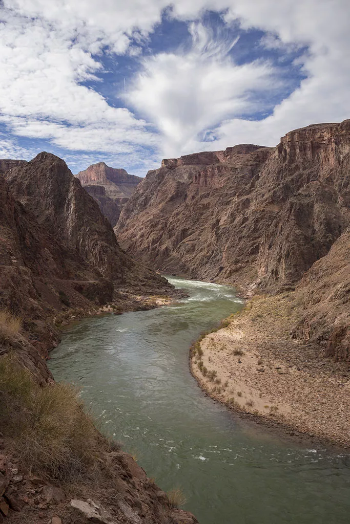 The Colorado River with Pipe Creek Rapids in the distance