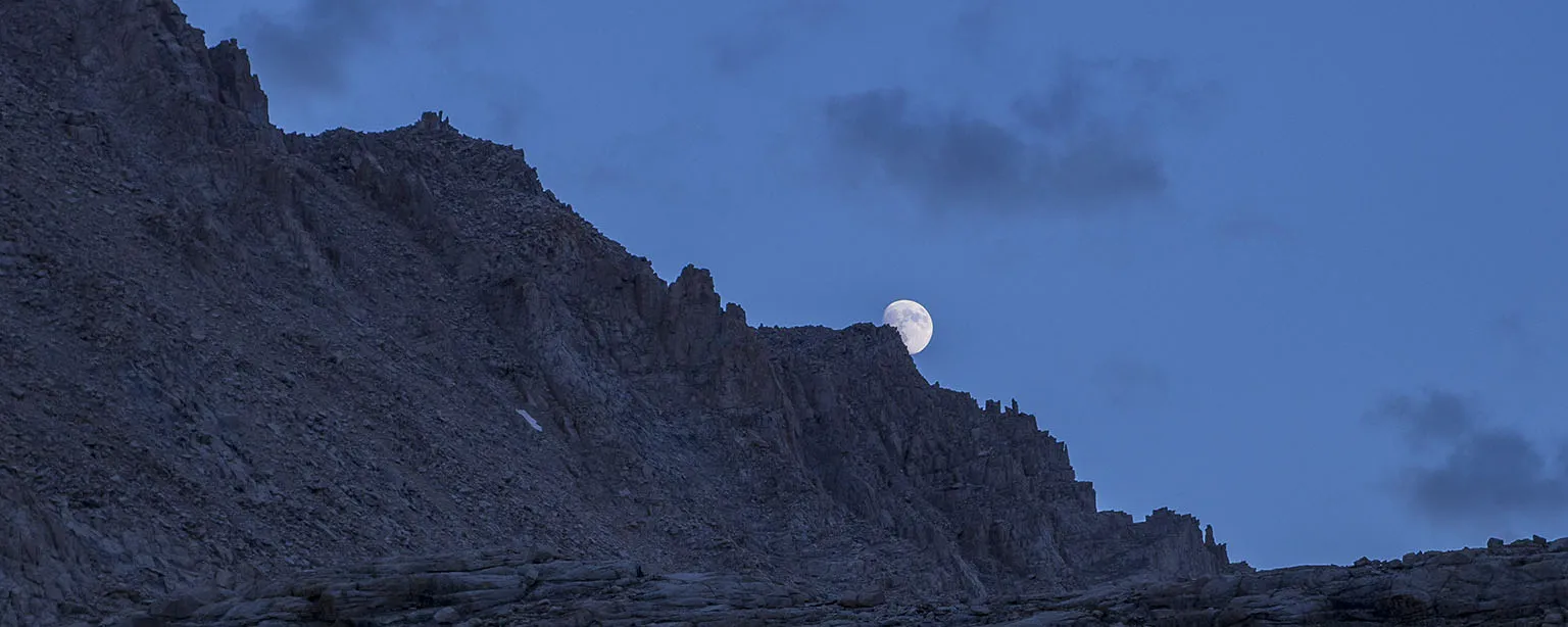 Whitney Crest and the almost-full moon
