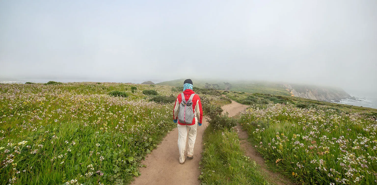 Hiking back towards Pierce Point Ranch