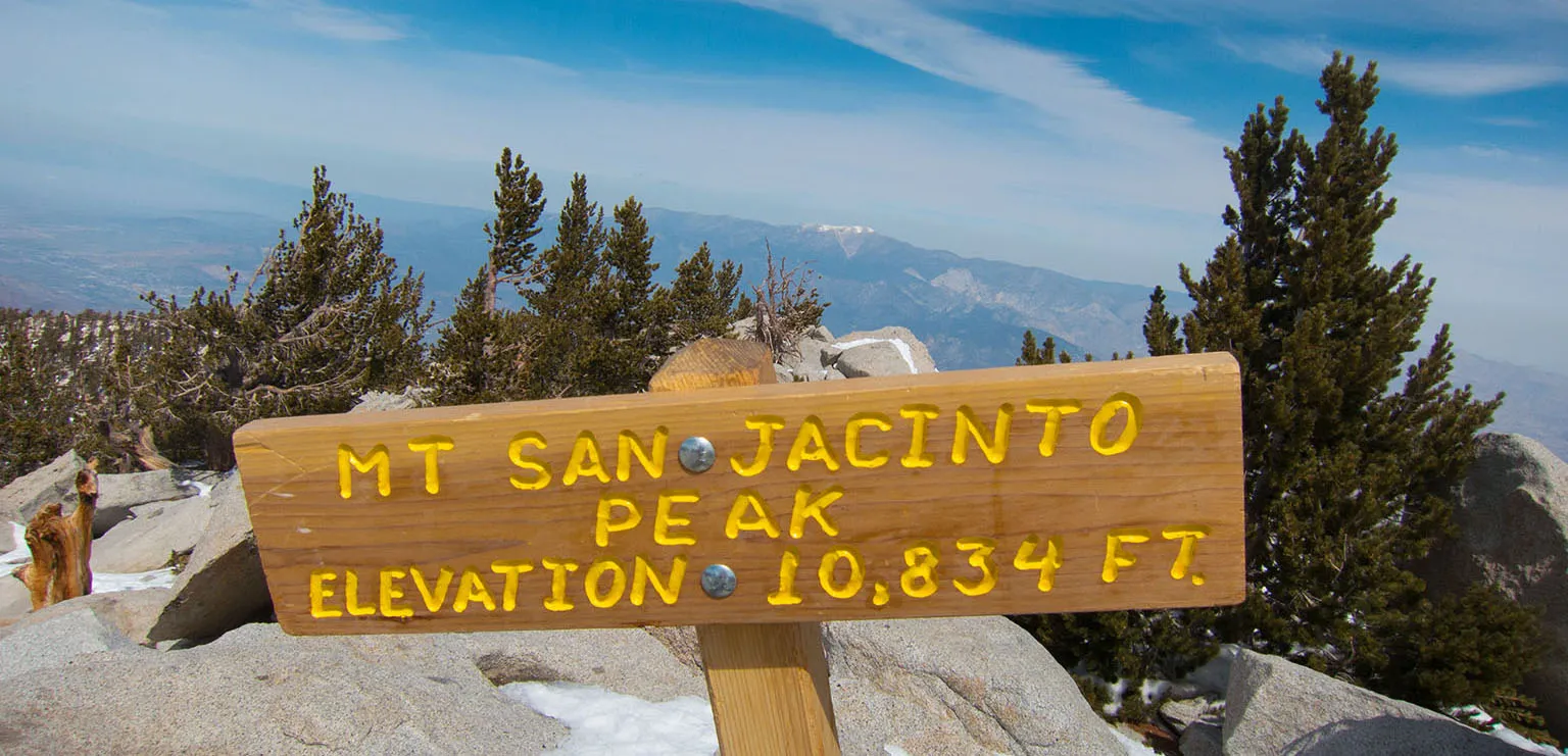 San Jacinto Peak with snow-covered San Gorgonio in the background