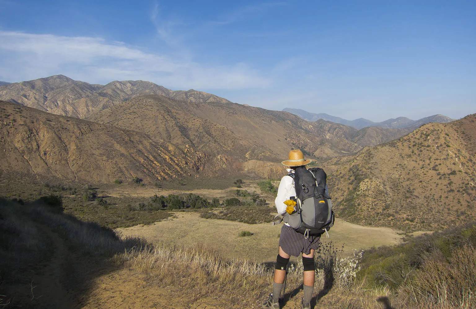 On the trail between Willett and Sespe Hot Springs - looking down at Coltrell Flat