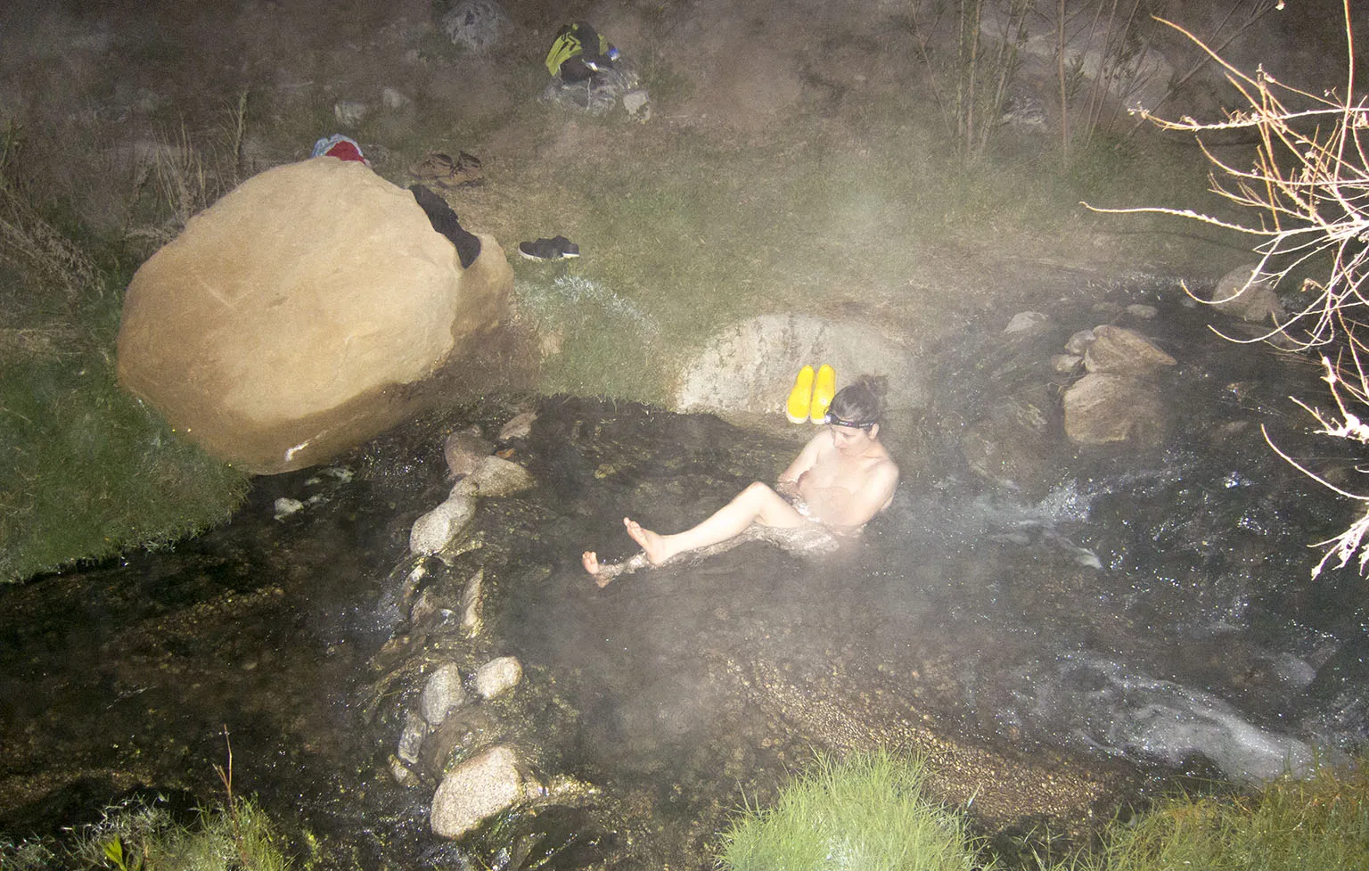 Em soaking in our own private little tub in Poplar Creek