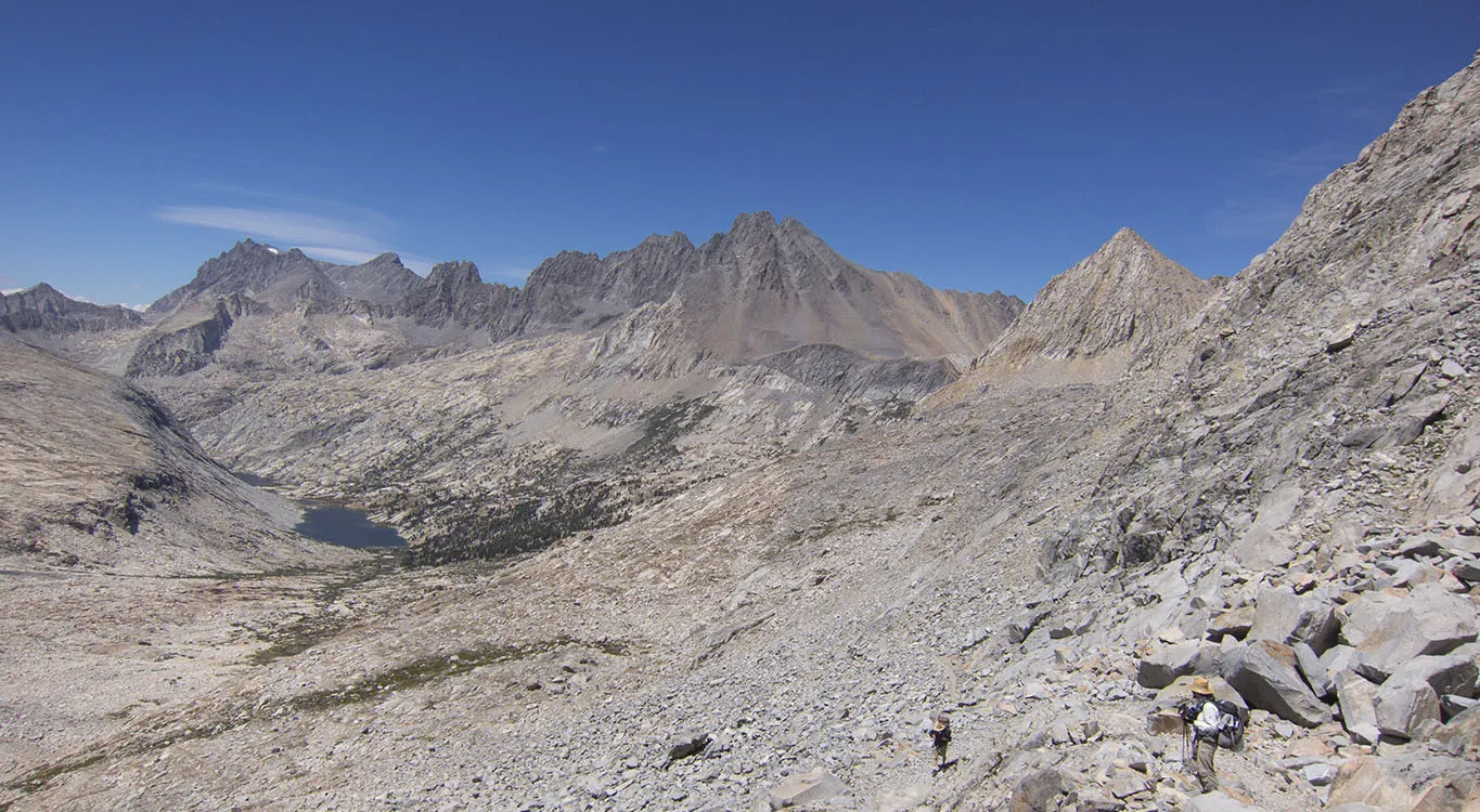 The Palisades and their lakes from Mather Pass